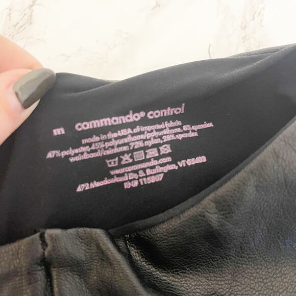 COMMANDO Faux Leather Leggings Black Medium M - Picture 8 of 10